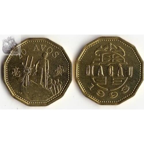 Macau 2 avos 1993 edition Coins Asia New Original Coin Unc Collectible Edition Real Rare Commemorative Random Year