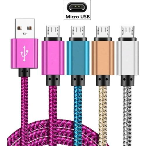 Micro Usb Nylon Charger Cable for Samsung Xiaomi Huawei LG K10 K8 2018 Micro USB For X Power 2 Stylo 3 G2 G3 G4 Stylus Data Wire
