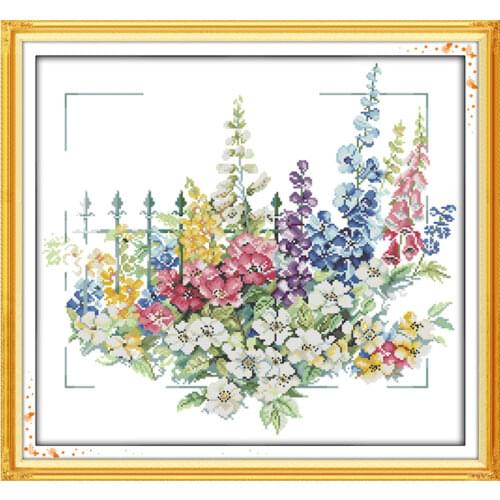 Garden cross stitch kit 14ct 11ct count print canvas stitching embroidery DIY handmade needlework