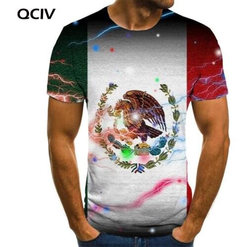 QCIV Brand Eagle T-shirt Men Lightning Tshirt Printed Mexico Funny T shirts Galaxy Tshirts Casual Mens Clothing summer Printed
