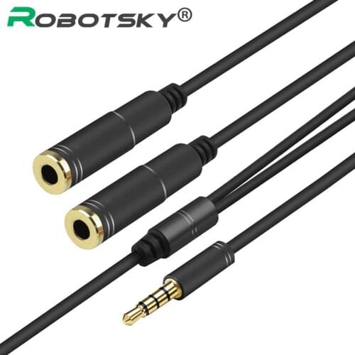 Jack 3.5mm Headphone 1 Male to 2 Female Audio Cable Splitter Adapter Jack 3.5 Extension Aux Cable for Earphone Latpop Phones