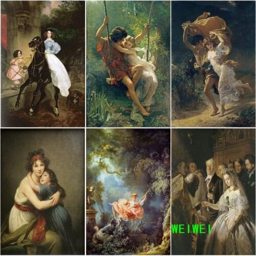 Restaurant Painting World Famous Paintings Character 5D DIY Embroidery Square Round Diamond Rhinestone Kit Home Decoration