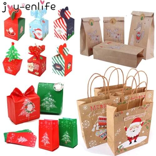 Merry Christmas Gift Bags Santa Claus Elk Xmas Tree Candy Boxes Christmas Decorations for Home Noel Natal 2020 New Year Party