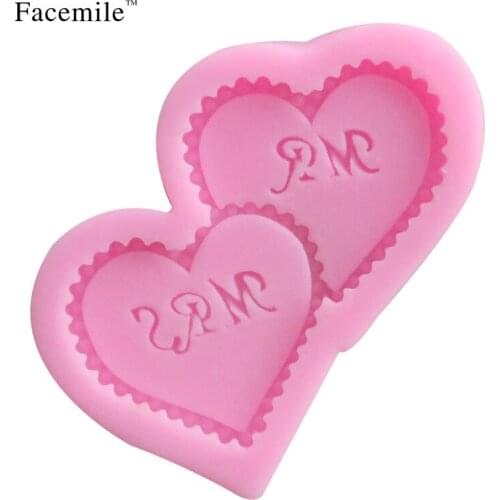 Facemile Heart Shape Bakeware Silicone Molds Fondant Paste Tool Cake Cupcakes Decoration Mould Gift