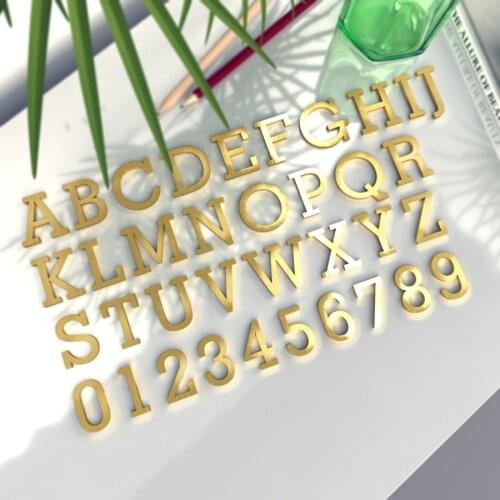 Customized Titanium 3D Metal Letter Stainless Steel Solid Numbers Letters House Number Background Wall Decorations