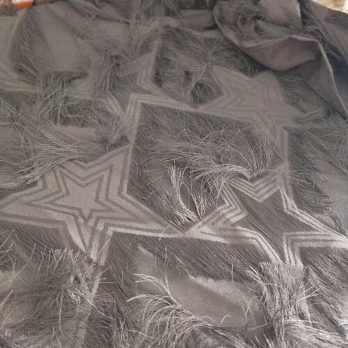 GLace 1M/lot 4colour tassel mesh star pattern sewing fabric for women dress 100% Polyester cloth accessories TX1394