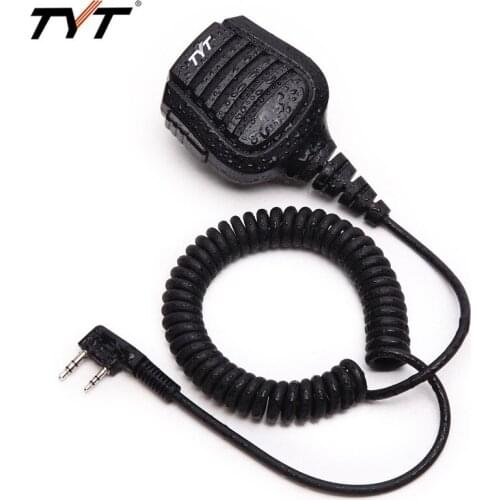 TYT 2 Pin PTT Remote Waterproof Shoulder Speaker Mic for TYT MD-380 MD-390 TH-UV8000D/E Radioddity GD-77 Walkie Talkie
