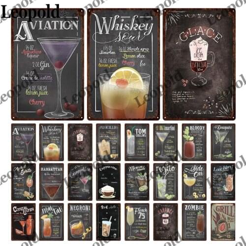 Vintage Whiskey Metal Plaque Wall Sticker Cider Picture Tin Label Metal Poster Wall Art Garage Home Decor Accessories