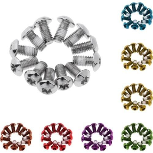 12 Pieces Bike MTB Bicycle Brake Rotor Disc Bolts Steel M5 x 10mm Screws Nuts T25 Cycle Repair Tool Equipment 8 Colors