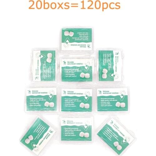 120Pcs Earplugs Protective Ear Plugs Silicone Soft Waterproof Anti-noise Earbud Protector Swimming Water Sports Silicone Earplug