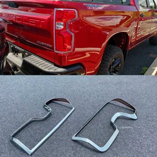 2PCS Rear Tail Lamp Light Cover Trim For Chevrolet Silverado 1500 2019 2020 Car Accessories Styling