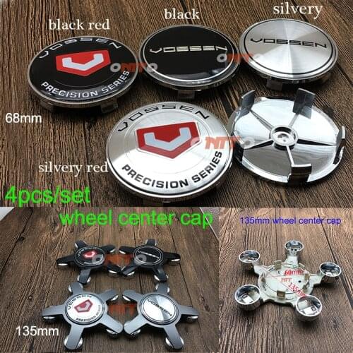 4pcs Badge 68mm 135mm 5claws Vossen Badge Emblem Car Wheel Center Cap Dust-proof Wheel Hub Rim Cover