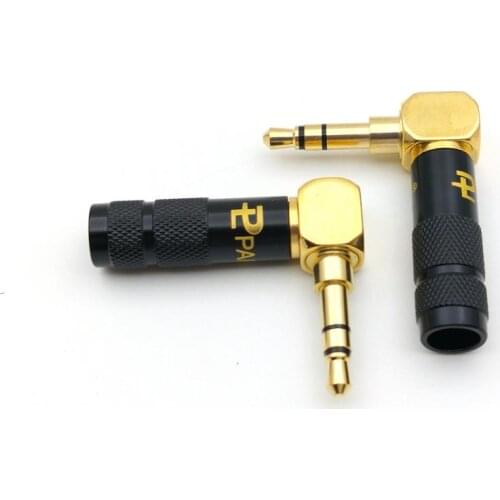 50pcs barss 3.5mm Stereo Plug Angled Jack Cable Solder adapter