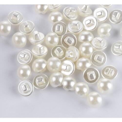 50PCS 10mm Pearl Buttons Decorative Mushroom Button DIY Crafts Scrapbooking Garment Decoration Clothing Dress Accessories
