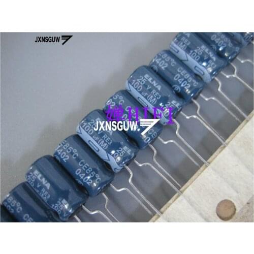 20PCS ELNA RE3 25V100UF 6.3X11MM Dark audio Aluminum electrolytic capacitors 100uF/25V 85 degrees 100UF 25V