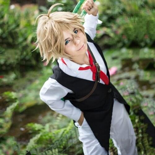 Anime Seven Deadly Sins Cosplay Anime Meliodas Dragons Sin of Wrath Cosplay Costume Uniforms Shirt + Vest + Pants + Tie/Wig