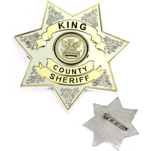 The Walking Dead Brooch Five-star County Sheriff Brooches for Women Men Cosplay Jewelry Enamel Pin Dress up Suit Brooc