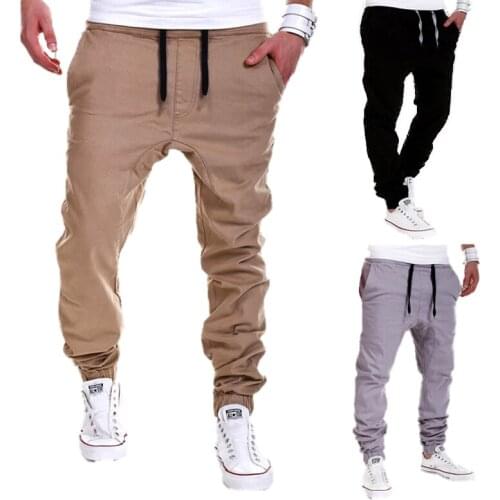 2021 Men Casual Jogger Pants Solid Thin Cargo Sweatpants Male Multi-pocket Casual Trousers New Mens Hip Hop Harem Pants