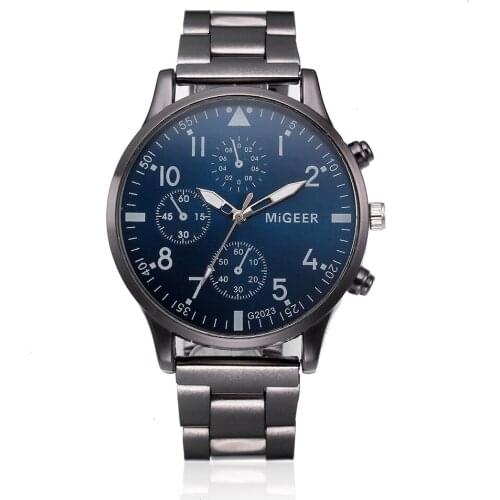 Migeer Men Watches Men Sports Watches Stainless Steel Quartz Wristwatches Man Watch Relogio Masculino reloj hombre horloge heren