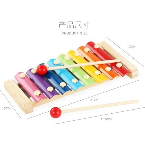 Toddler wooden octa-tone player knocks the piano early to teach the baby puzzle instrument toy 1-3 years old small wooden piano