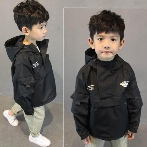 Baby Little Boys Girls Spring Autumn Black Cute Coats Children Hooded Outerwear Jacket Long Warm Outfit 2 3 4 5 6 7 8 9 10 Years