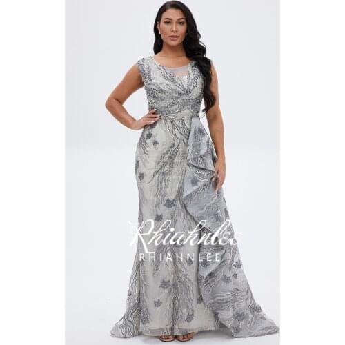 Rhiahnlee Elegant Sleeveless Formal Gowns Dubai Mermaid Lace Beaded Evening Dresses Long Real Picture
