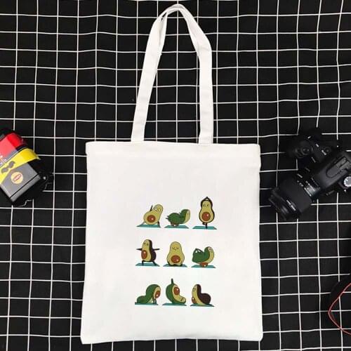 Women Shoppers Canvas Tote Bag Foldable Supermarket Shopping Bag Reusable Eco-friendly Handbag Cute Cartoon Large Beach Bag