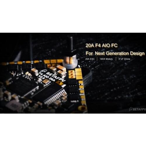 Toothpick F4 1-4S AIO Brushless Flight Controller 20A(BLHeli_S) with Betaflight MATEKF411 processor FC OSD support 1-4S battery