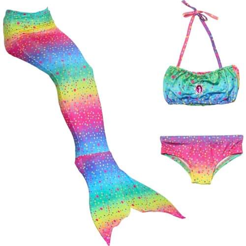 3pcs Girls Swimwear Kids' Multicolor Mermaid Bathing Suit ChildrenS Bikini Set Teenage Beachwear Swimming Sportswear Costume