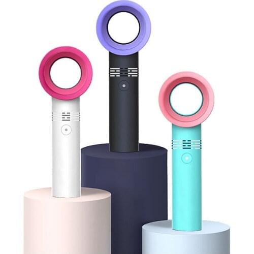 Summer Portable Bladeless Fan Handheld USB Rechargeable Mini Cooler Ultra-quiet No Leaf Handy Cooling Fan Air Cooler Fans