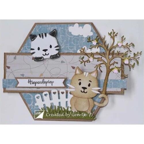 Cat Animal Metal Cutting dies Cut Die Mold Bunch Decoration Scrapbook Paper Craft Knife Mould Blade Punch Stencils Dies