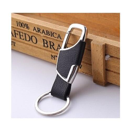 Car-Styling Metal Key Ring Cowhide KeyChain For Land Rover Range Rover Evoque Freelander Discovery