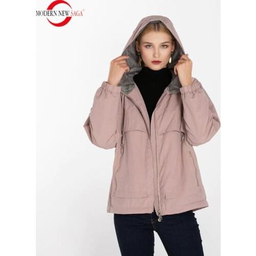 MODERN NEW SAGA 2020 Spring Women Jacket Cotton Padded Jacket Hooded Ladies Jackets Autumn Warm Women Coats Loose Fleece Linner
