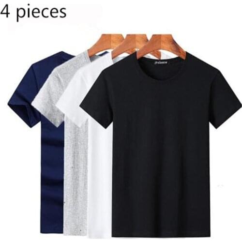 100% Cotton Men T-Shirt 4pcs/lot Color Casual Short Sleeve T-shirt Mens High Quality Fashion Tee Shirt Summer movement Clothing