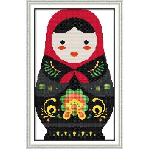 Russian dolls (1) cross stitch kit cartoon 14ct 11ct count print canvas stitching embroidery DIY handmade needlework
