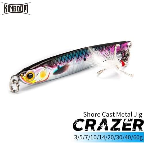 New Arrival KINGDOM CRAZER Metal Jig Fishing Lure 3/5/7/10/14/20/30/40/60g Hard Bait Artificate Bait Sea Baits Bass Lures
