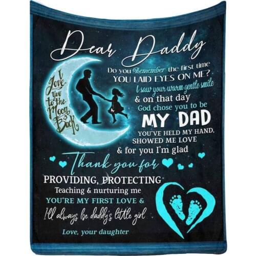Blanket Dear Daddy from Love Your Daughter, I Love You, God Chose You to be My Dad, Fleece Luxury Blanket Throw Cozy Plush Throw