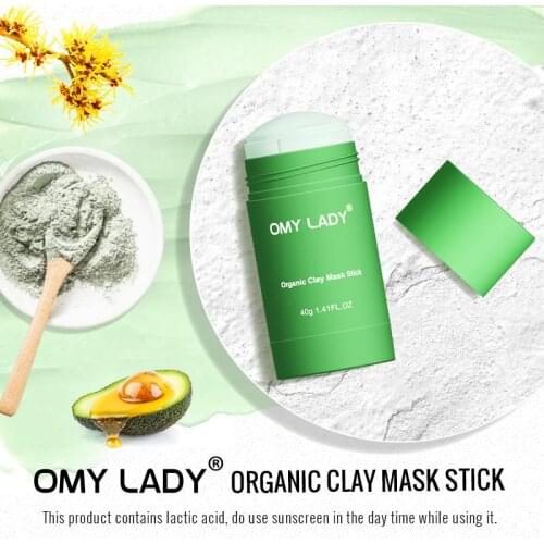 OMY LADY Green Tea Stick Mask Cleansing Facial Mask Stick Moisturizing Blackhead Fine Pores Mud Nourish Face Skin Care TSLM2