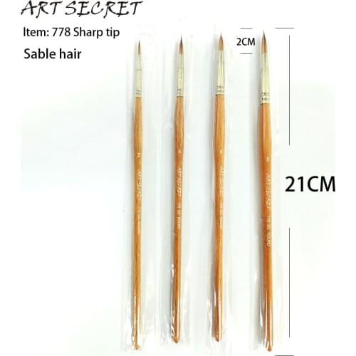 Artsecret high-quality russian sable hair natural rod terrific artistic anti dropping hair line drawing pen No.778