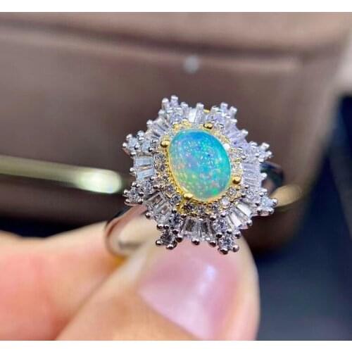 The Best Gift for Your loved Girl Opal Ring Wedding Engagement Rings for Women Natural and Real 925 sterling silver Ring