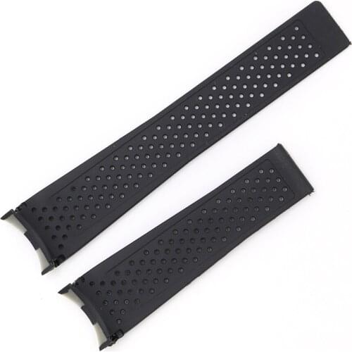 CARLYWET 22mm Hot sell Newest Black Waterproof Silicone Rubber Replacement Wrist Watch Band Strap Without Buckle