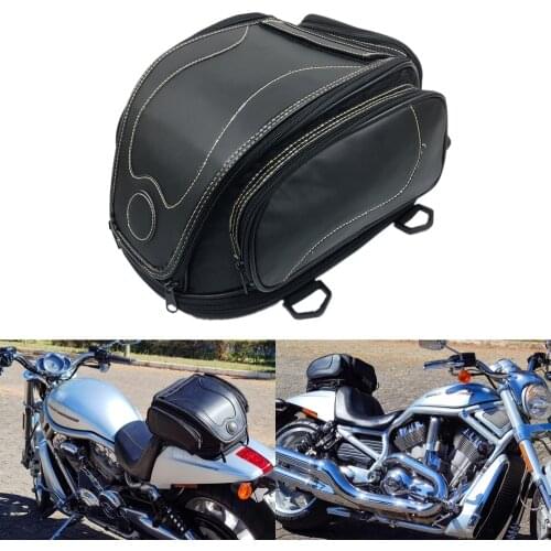 High quality retro microfiber leather motorcycle rear seat bag motorbike Toolkit 883/ Z750/800/CBR1000 off-road vehicle Rear bag