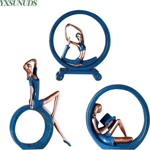 Yoga Girls Ornaments Home Decoration Nordic Miniature Living Room Decor Crafts Figurines for Interior Desk Accessories Gifts