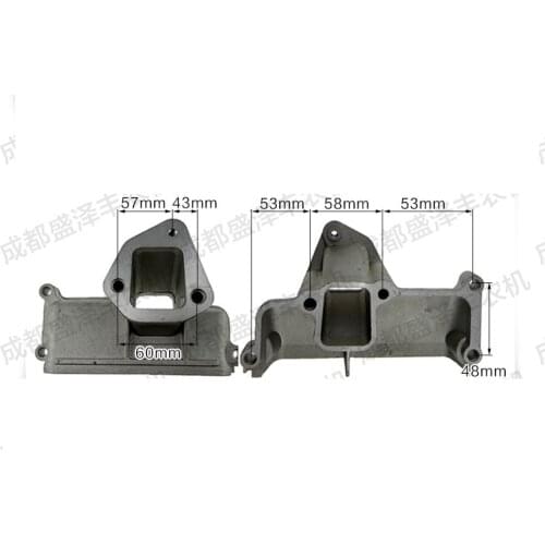 INTAKE MANIFOLD BOOT ALUMINUM FITS KAMA & MORE CHINESE 192F 12HP DIESEL MOTOR INSULATOR ADPTER TILLER PARTS