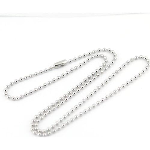 10pcs Silver Tone Stainless Steel Dog Tag Chains,2.3mm Ball Bead Chain Ball Chains for Necklaces Keychains 30" 76cm Wholesale