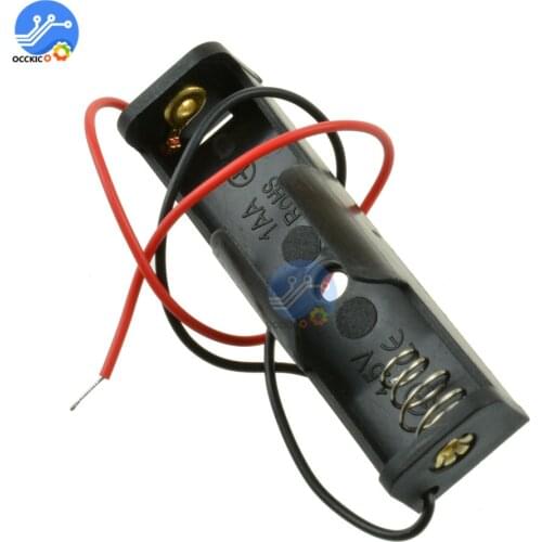 10PCS Plastic Battery Case Storage Box Holder With Wire Leads for AA 1.5V 1XAA Batter