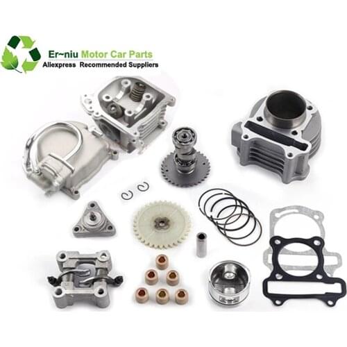 139QMB 139QMA Camshaft GY6 50 60 80 upgrade to 50mm GY6 100cc big bore kit Cylinder Piston Set head with 64mm long valve