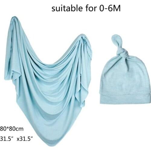 Baby Photo Wraps With Hat 2pcs Sets Newborn Photography Props Swaddle Blanket U7EE