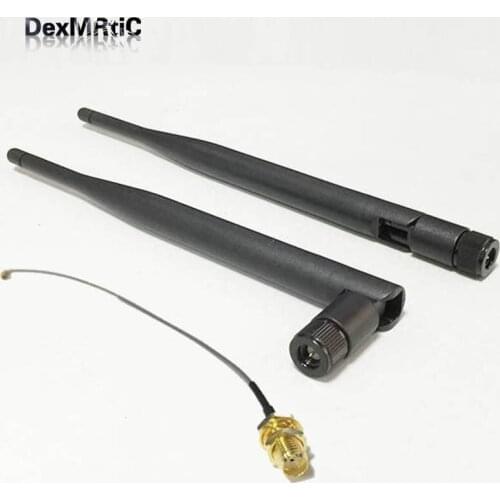 3G Antenna Rubber 5dBi SMA Male Connector GSM Aerial 195mm long + u.fl IPX To SMA Female nut Cable 15cm Pigtail