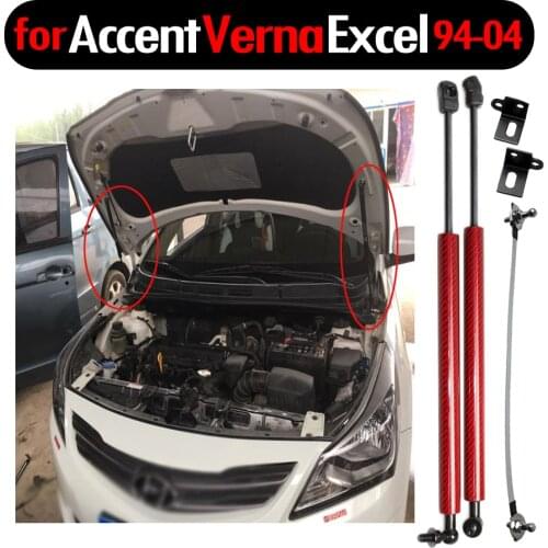 For Hyundai Accent Verna Solaris Brio 1994-2004 Lift Support Shock Damper Absorber Carbon Fiber Hood Bonnet Modify Gas Struts
